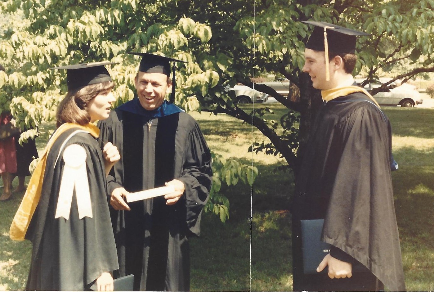 picture of Fred and Cindy with Dr. Guthrie after gradaution