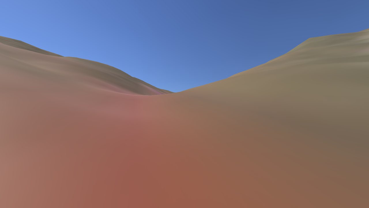 Ground-level view in a burned channel: smooth, featureless colour