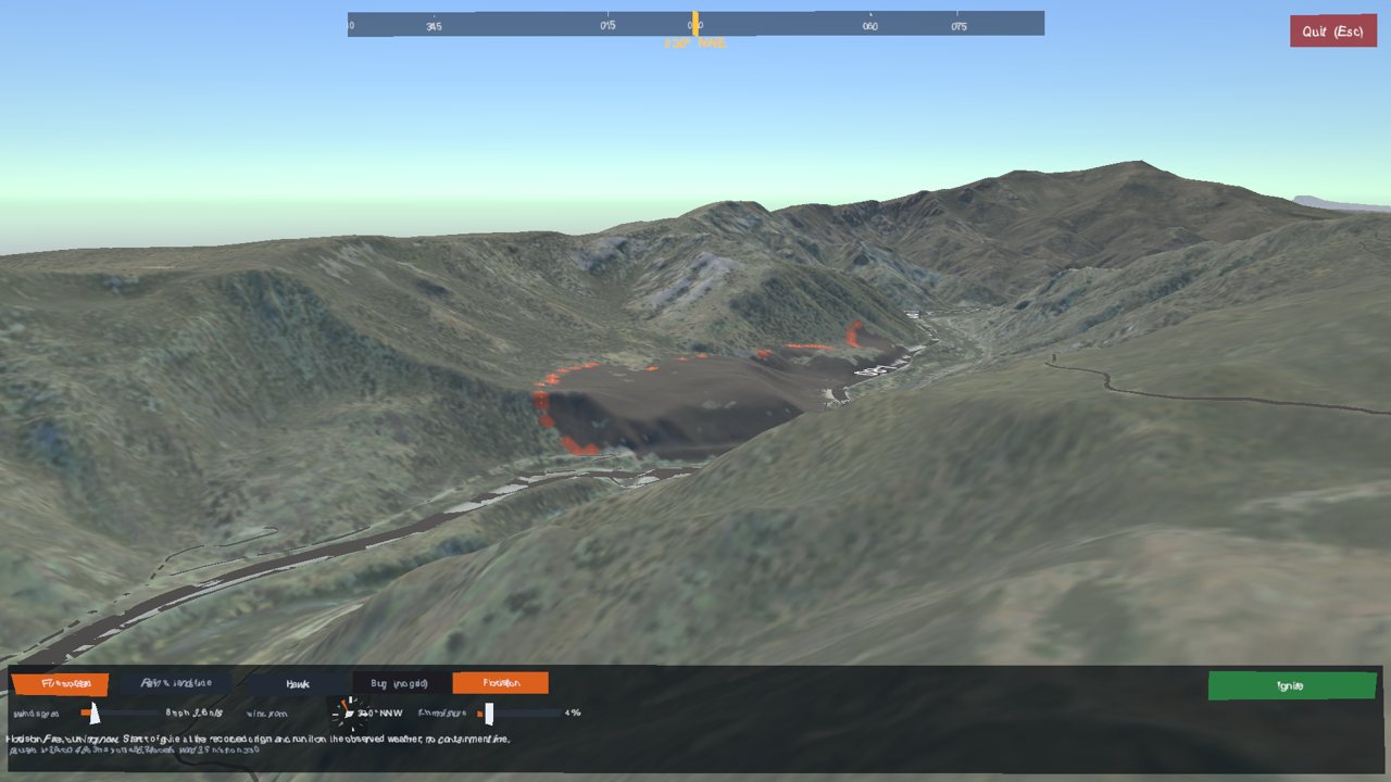 The fire control bar with the new compass dial for wind direction
