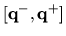 $[{\bf
q}^-, {\bf q}^+]$